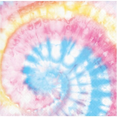 Creative Converting Tie Dye Party Beverage Napkins, 5"x5", 192PK 350526
